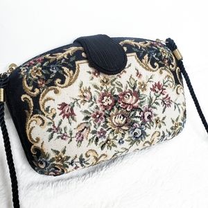 VTG - Whiting and Davis | Beautiful Tapestry Mini Shoulder Bag - Purse - Clutch